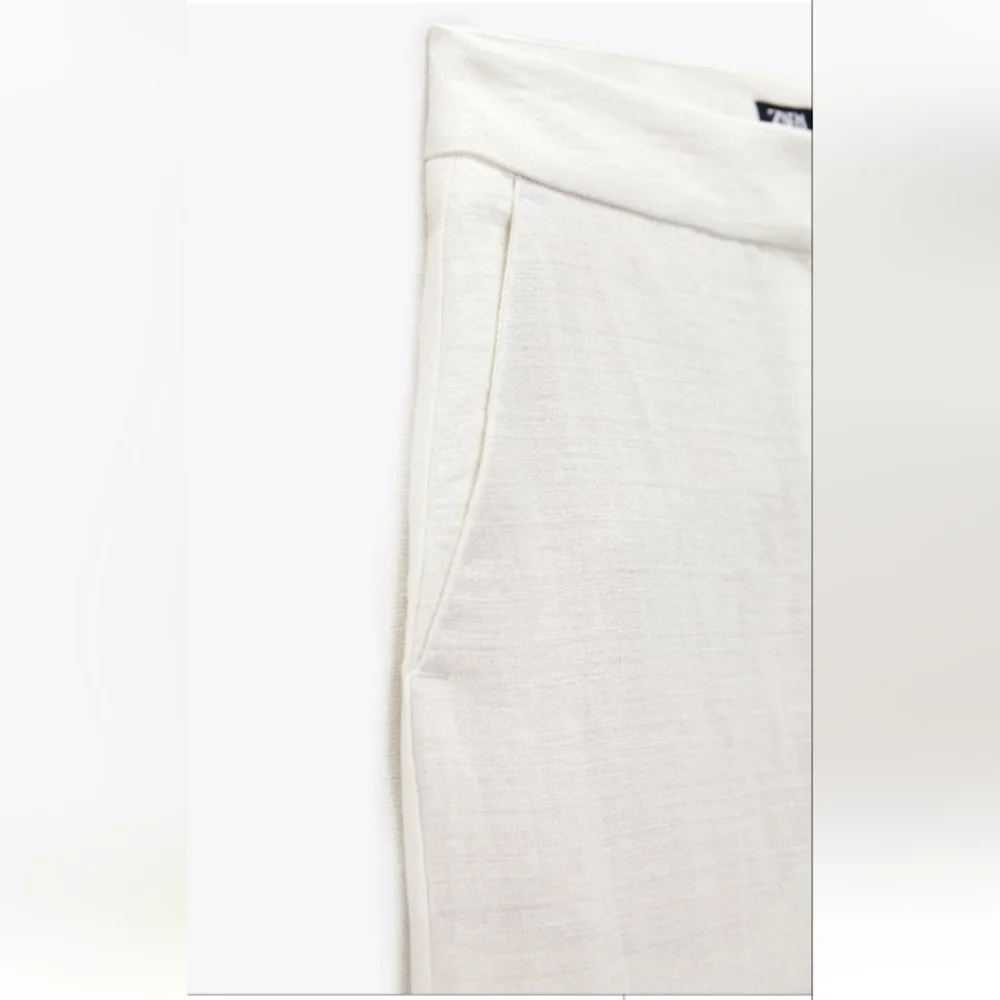 Zara full-length Flared Linen Blend Pants